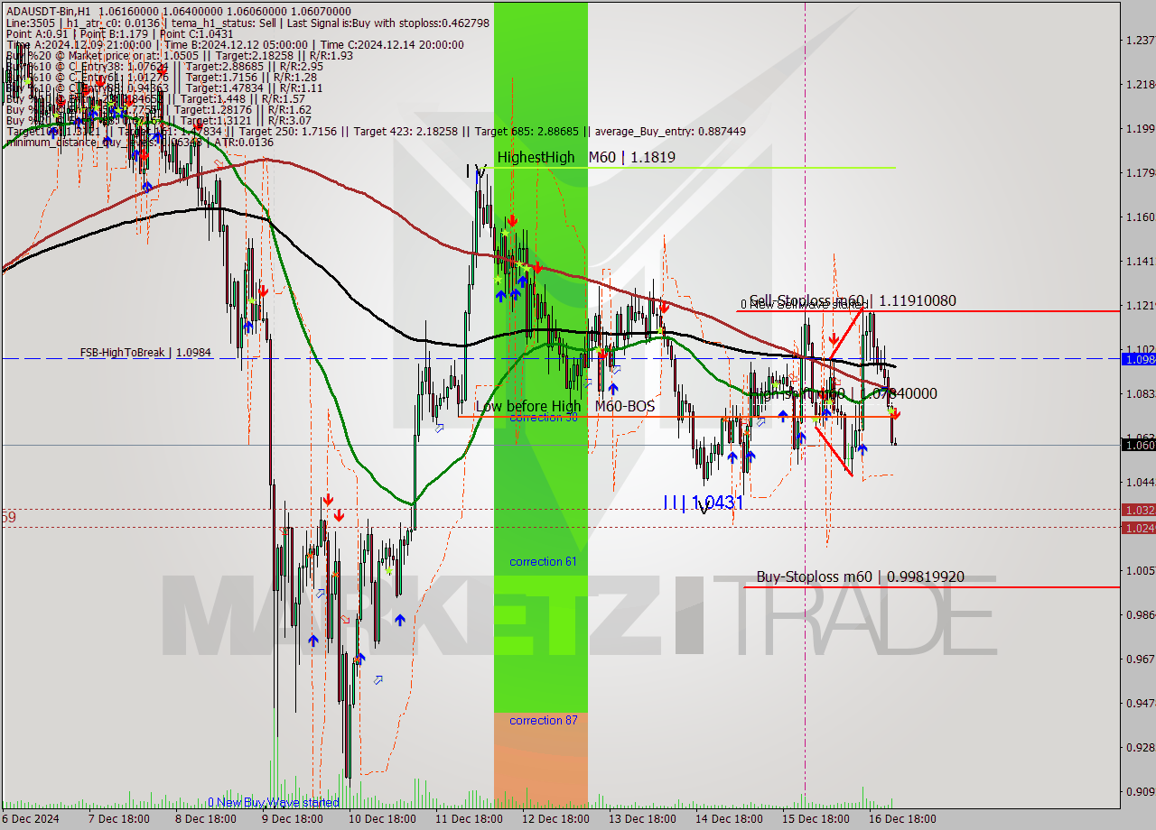 ADAUSDT-Bin MultiTimeframe analysis at date 2024.12.17 03:03