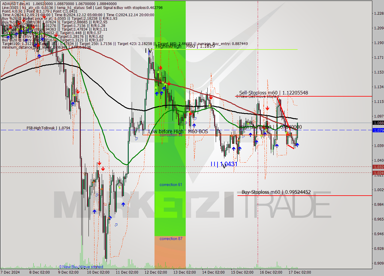 ADAUSDT-Bin MultiTimeframe analysis at date 2024.12.17 11:48