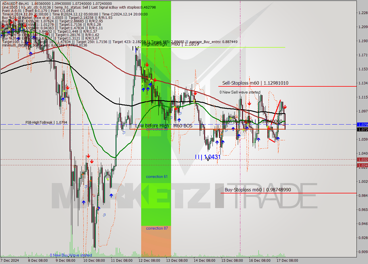 ADAUSDT-Bin MultiTimeframe analysis at date 2024.12.17 17:14