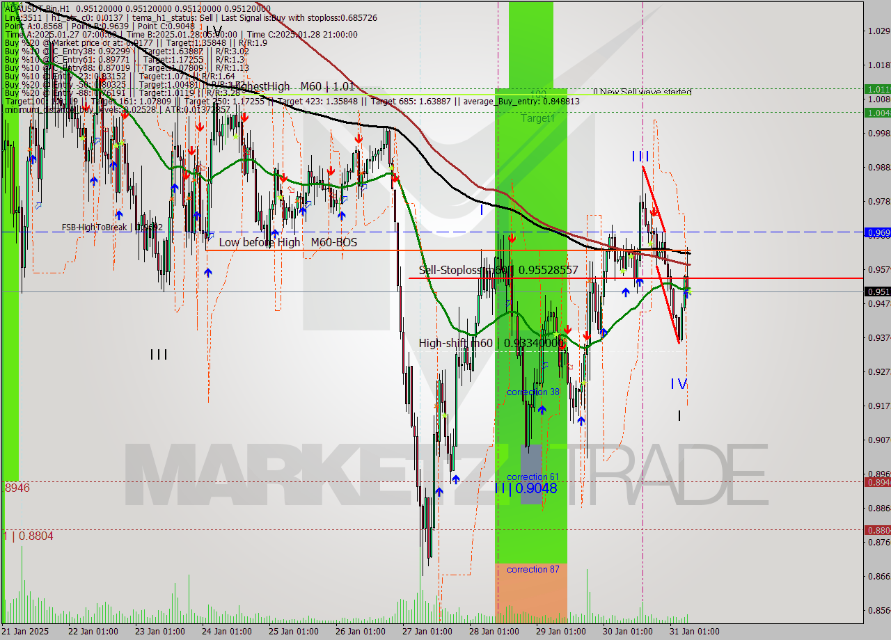ADAUSDT-Bin MultiTimeframe analysis at date 2025.01.31 10:00