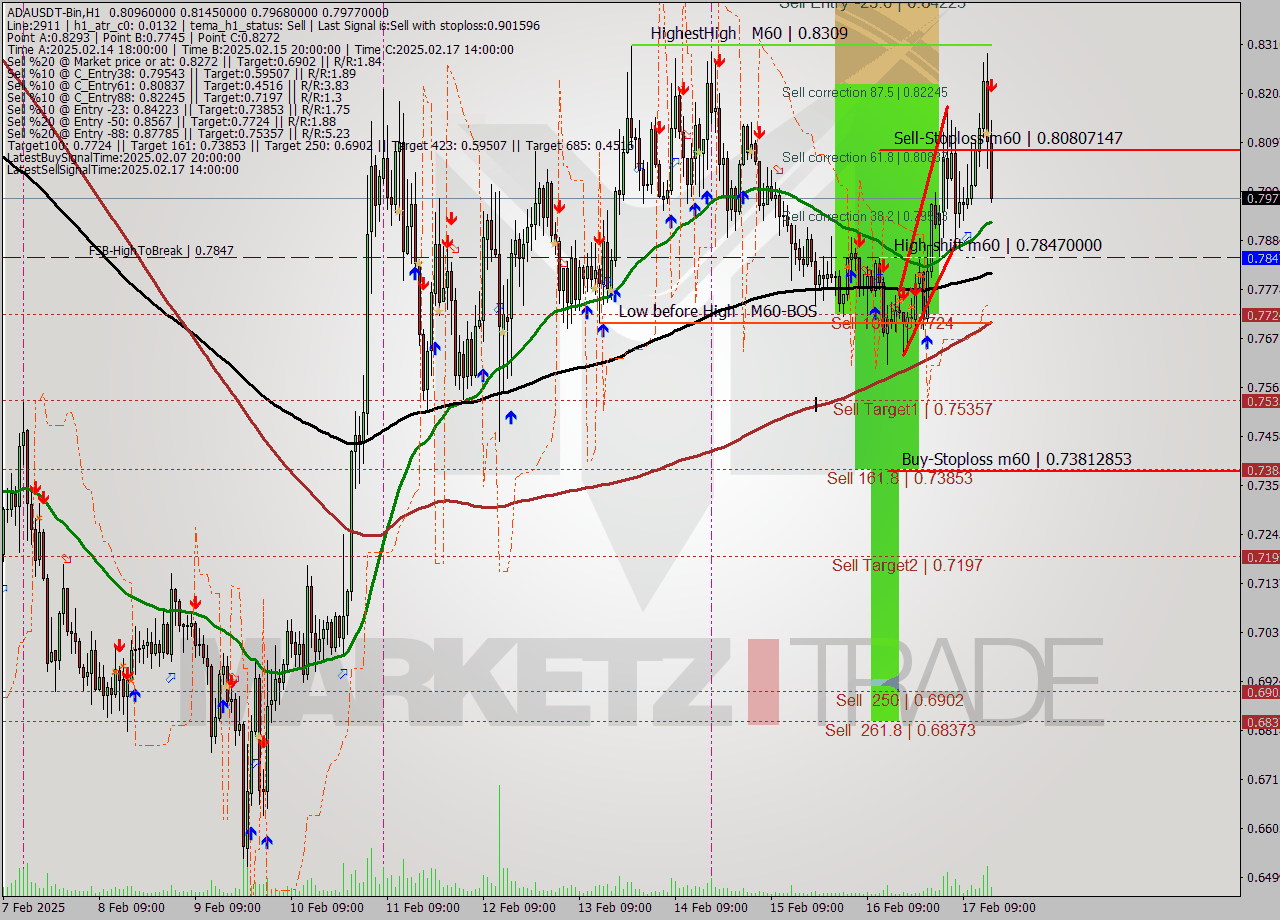 ADAUSDT-Bin MultiTimeframe analysis at date 2025.02.17 18:29