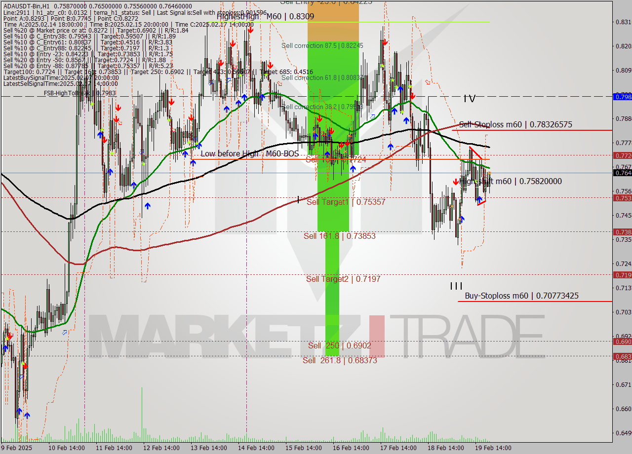 ADAUSDT-Bin MultiTimeframe analysis at date 2025.02.19 23:43