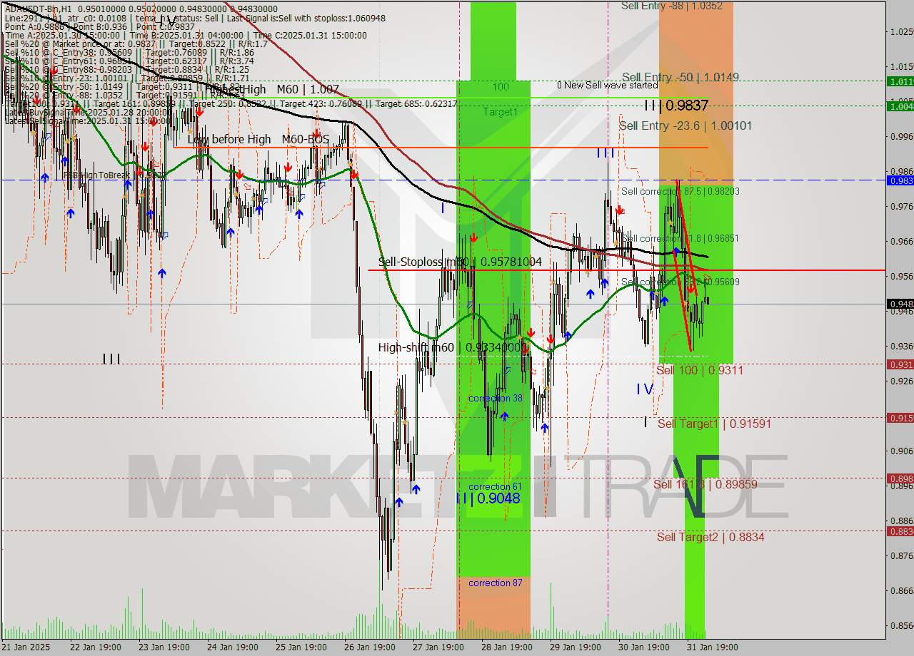 ADAUSDT-Bin MultiTimeframe analysis at date 2025.02.01 04:01
