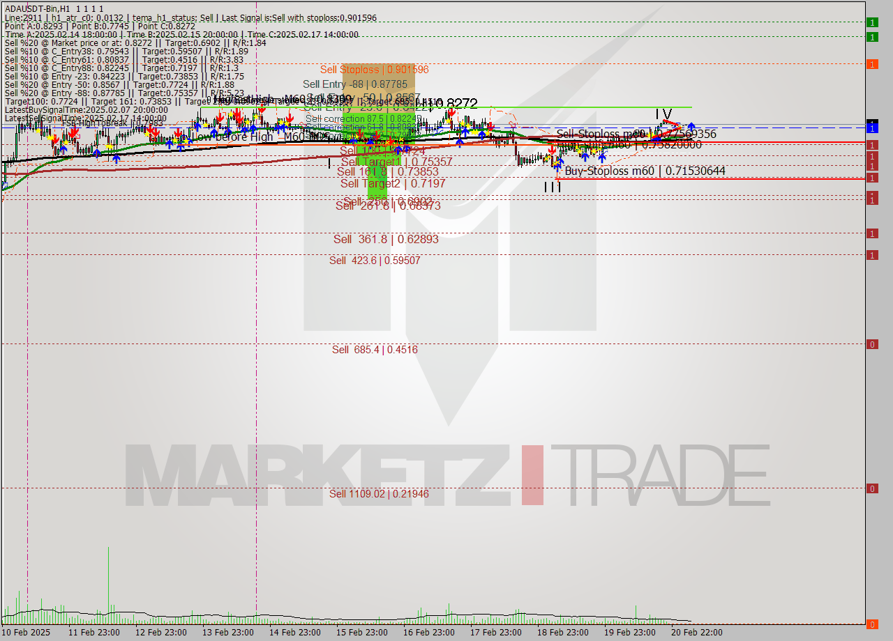 ADAUSDT-Bin MultiTimeframe analysis at date 2025.02.21 07:00