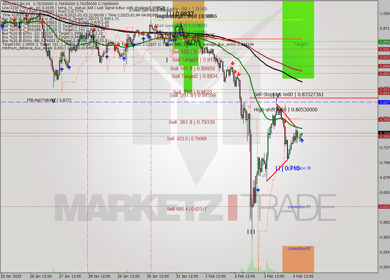 ADAUSDT-Bin MultiTimeframe analysis at date 2025.02.04 21:02