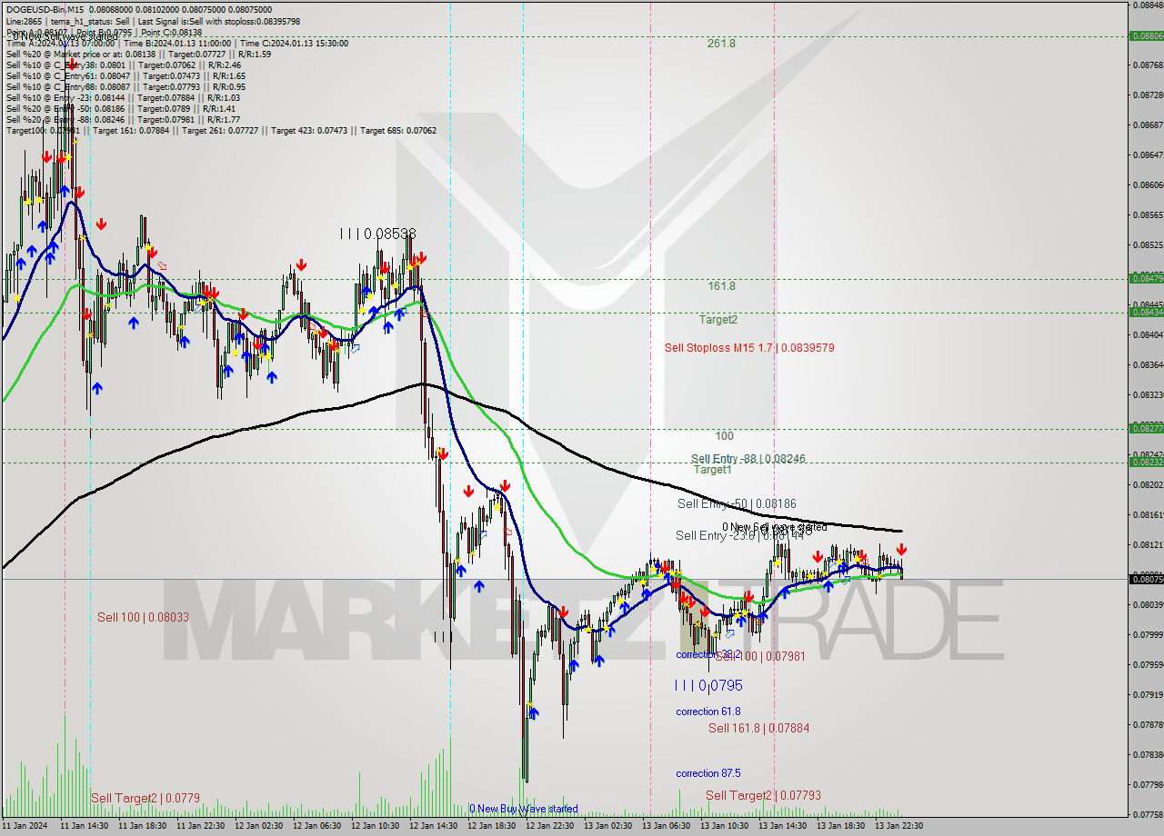 DOGEUSD-Bin M15 Signal