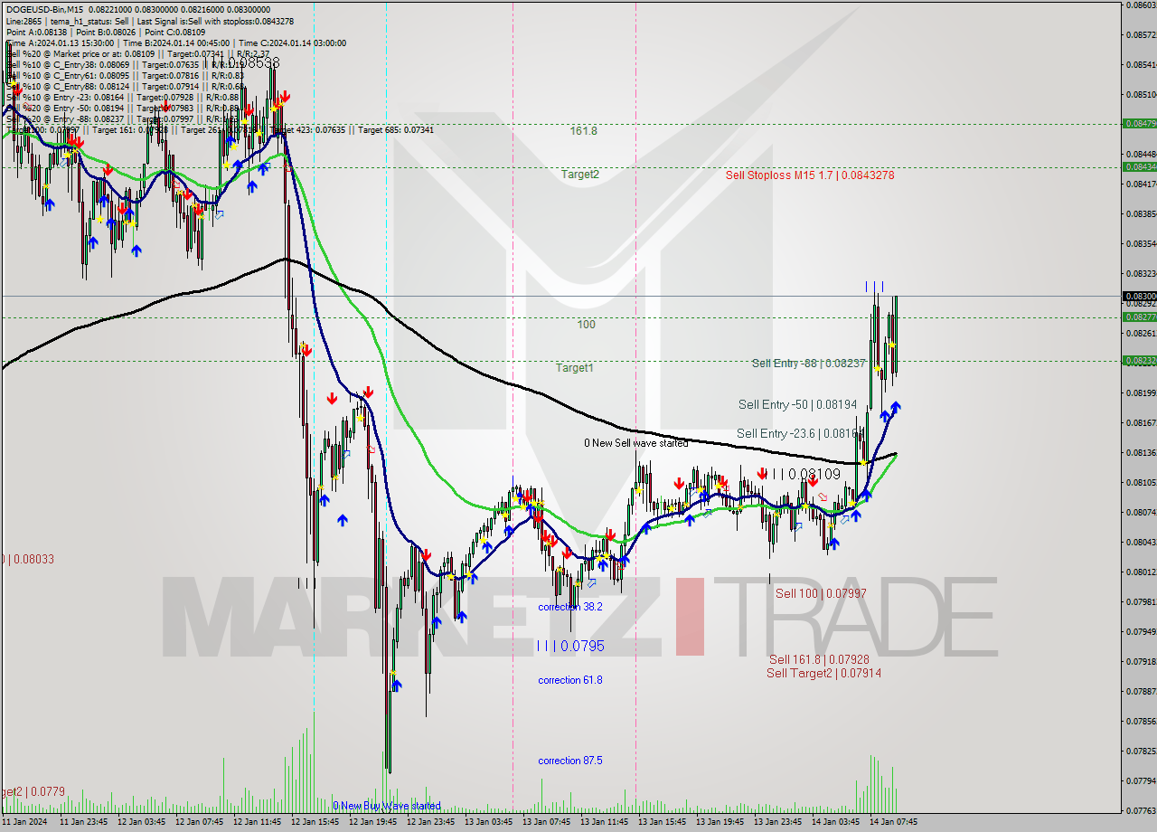 DOGEUSD-Bin M15 Signal