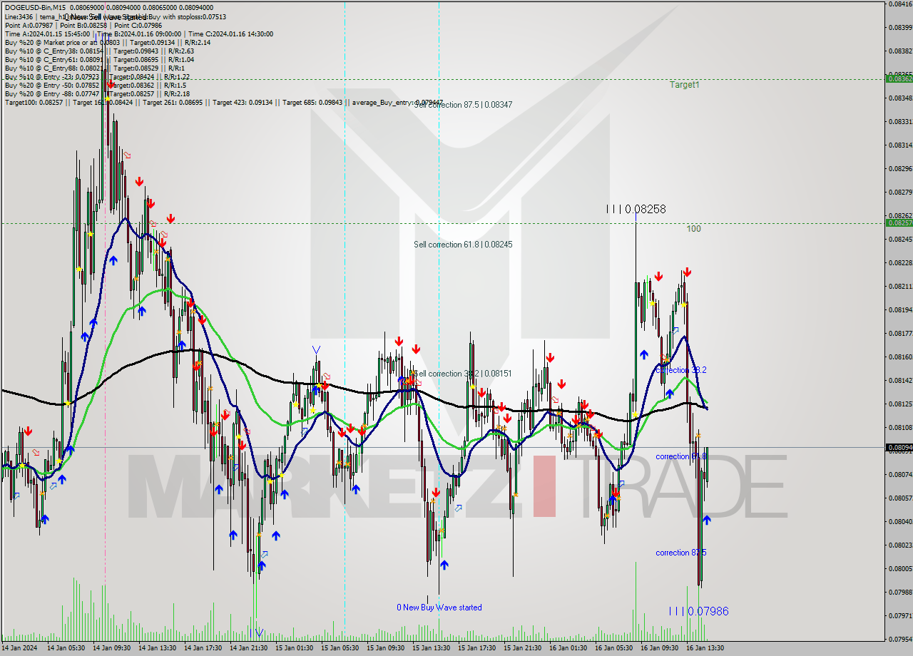 DOGEUSD-Bin M15 Analysis DOGEUSD-Bin M15 Signal