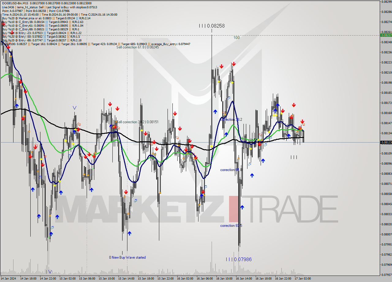 DOGEUSD-Bin M15 Signal