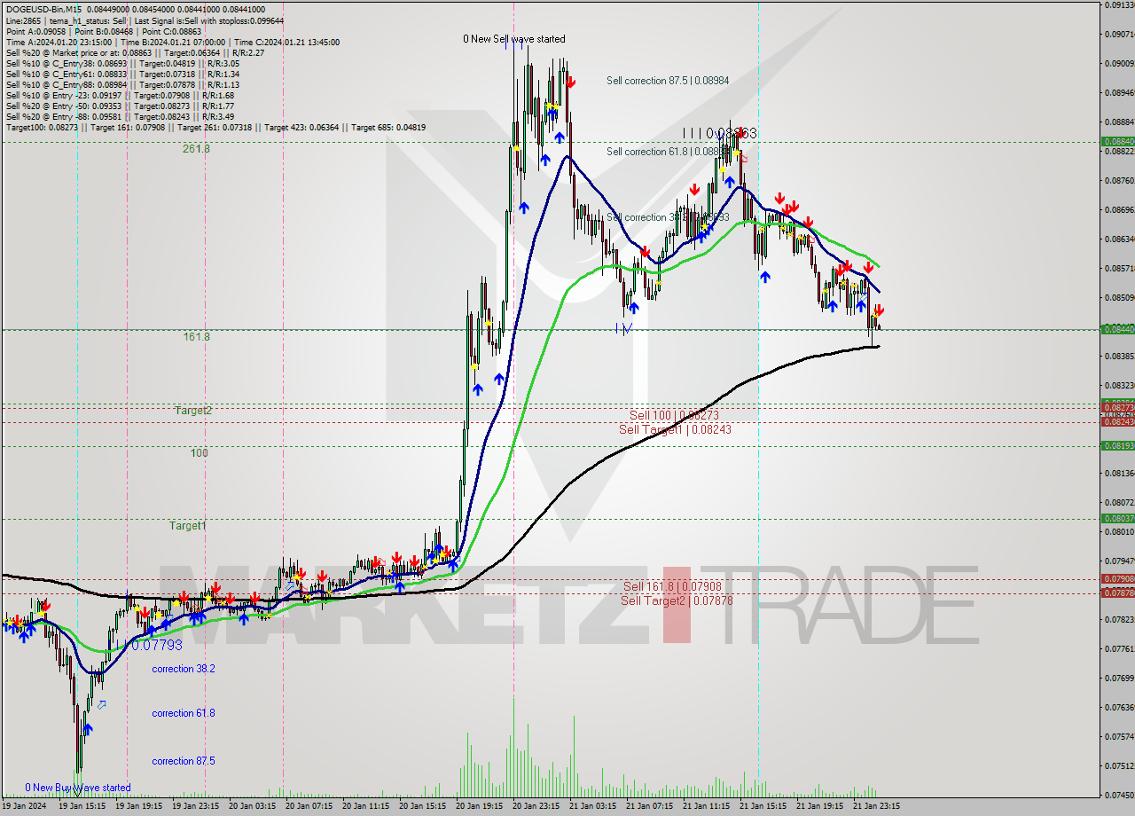 DOGEUSD-Bin M15 Analysis DOGEUSD-Bin M15 Signal