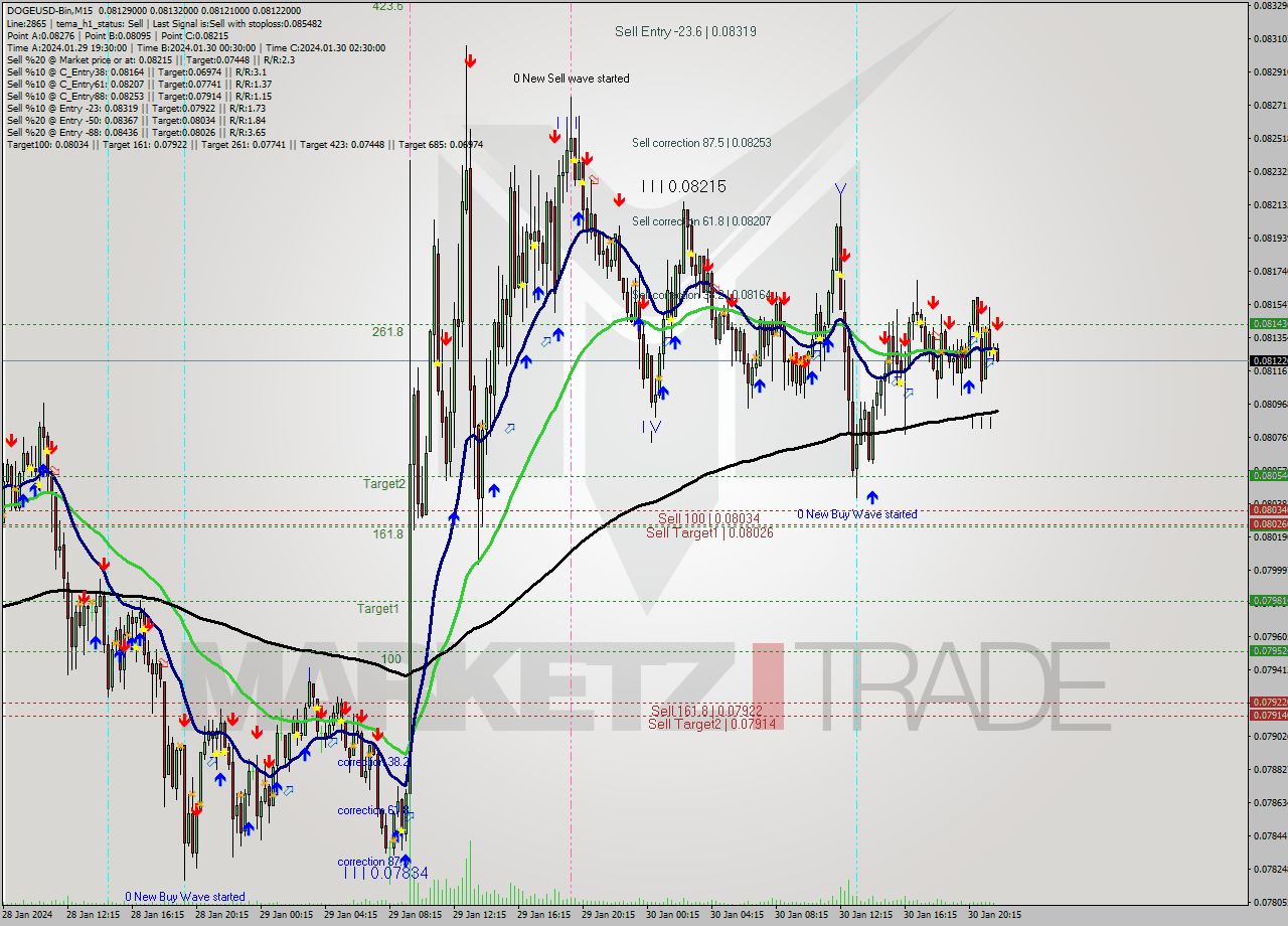 DOGEUSD-Bin M15 Signal