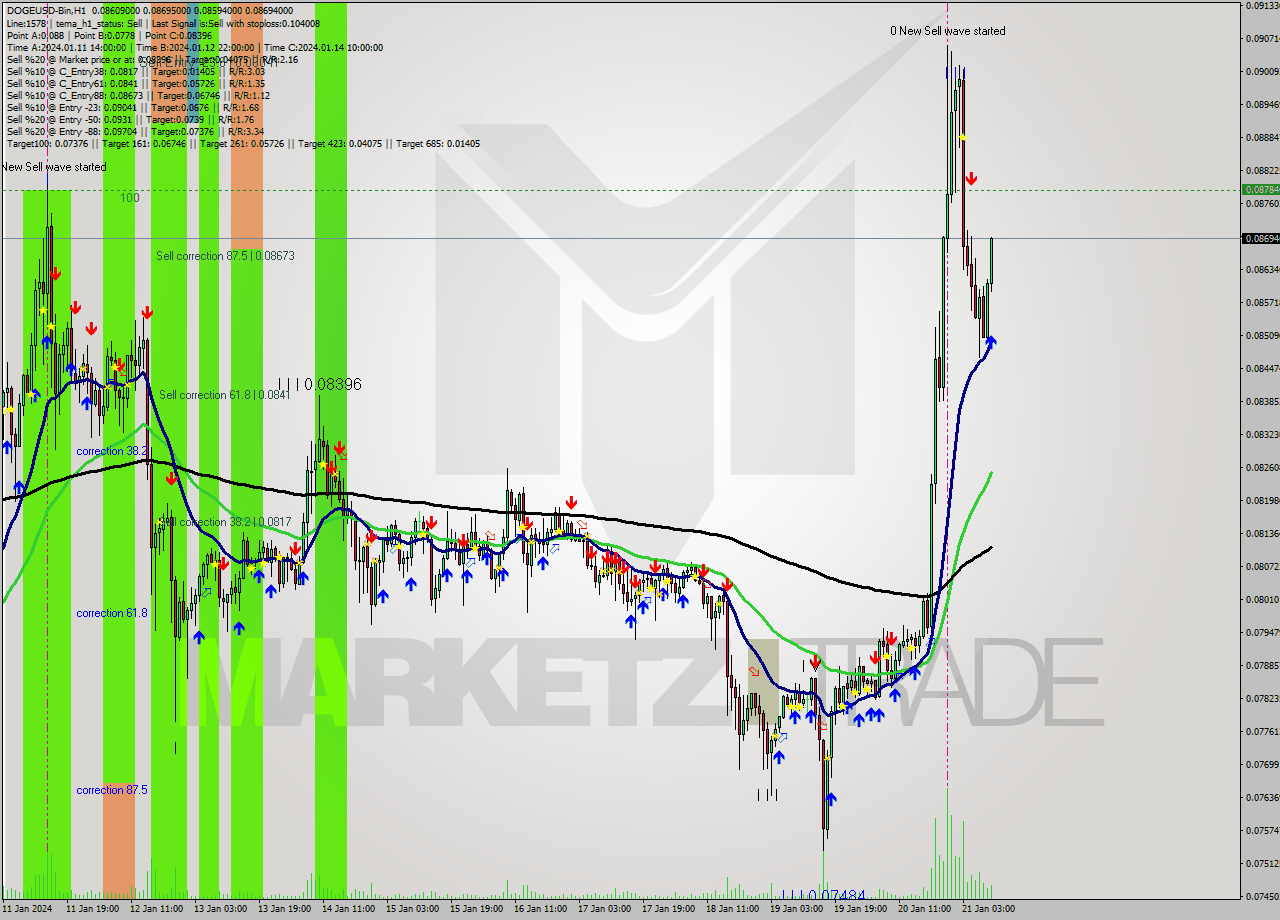 DOGEUSD-Bin H1 Signal