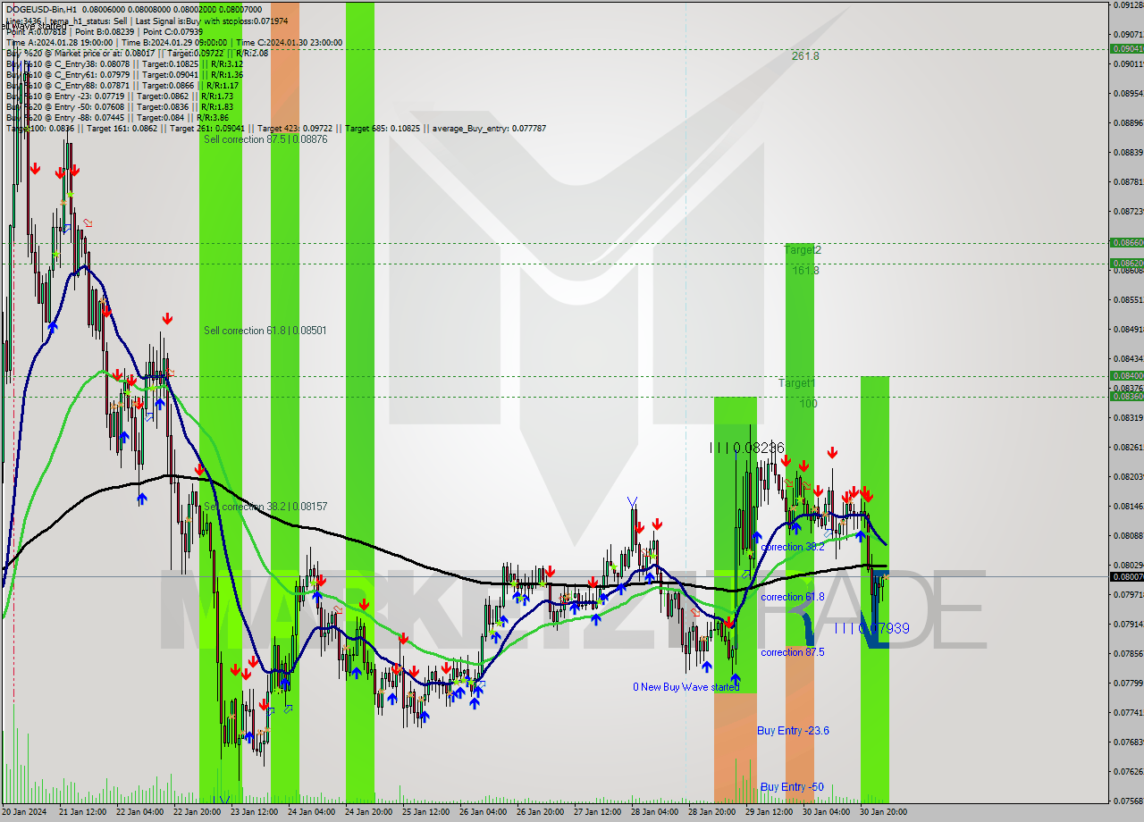 DOGEUSD-Bin H1 Signal