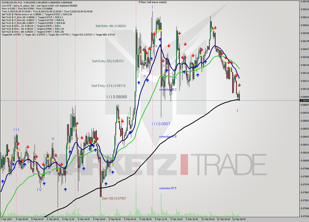 DOGEUSD-Bin M15 Signal