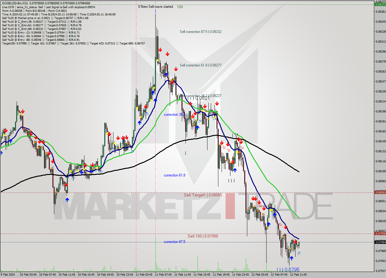 DOGEUSD-Bin M15 Analysis DOGEUSD-Bin M15 Signal
