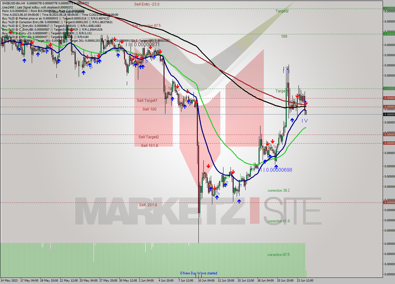 SHIBUSD-Bin MultiTimeframe analysis at date 2023.06.24 19:03