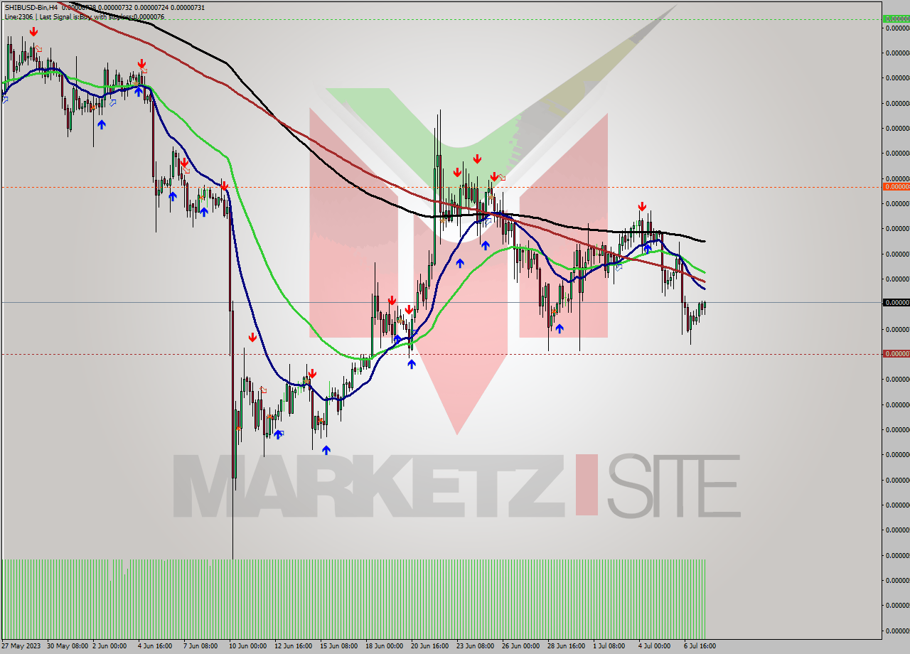 SHIBUSD-Bin MultiTimeframe analysis at date 2023.07.04 15:00