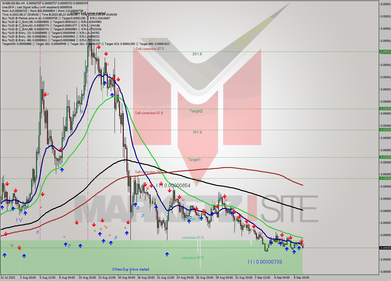 SHIBUSD-Bin MultiTimeframe analysis at date 2023.09.10 03:20