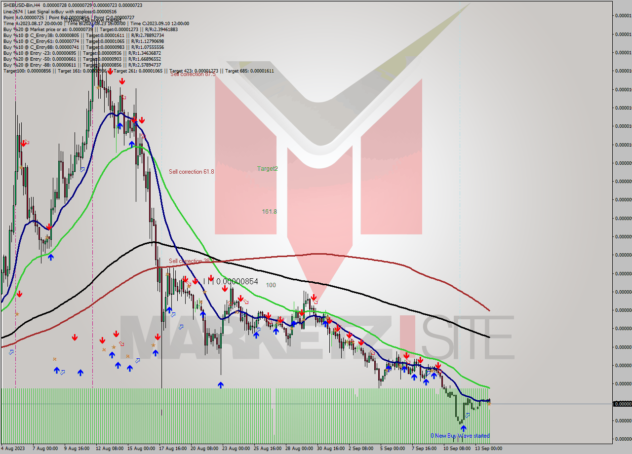 SHIBUSD-Bin MultiTimeframe analysis at date 2023.09.14 08:30