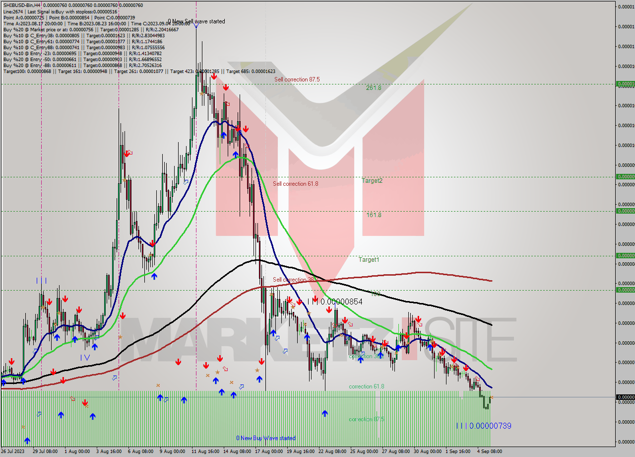 SHIBUSD-Bin MultiTimeframe analysis at date 2023.09.05 15:00