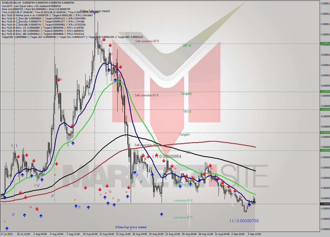 SHIBUSD-Bin MultiTimeframe analysis at date 2023.09.06 19:00
