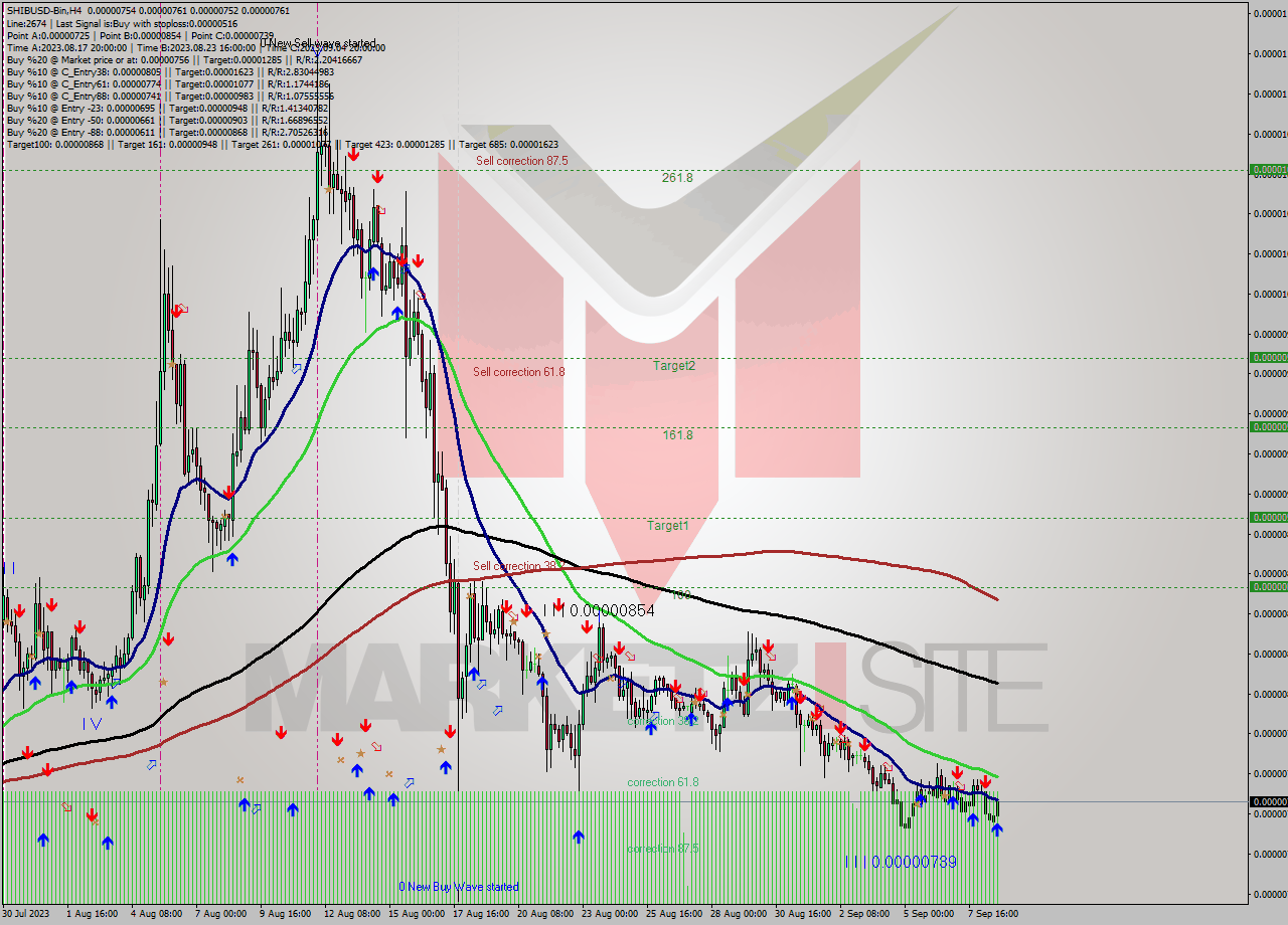 SHIBUSD-Bin MultiTimeframe analysis at date 2023.09.09 02:23