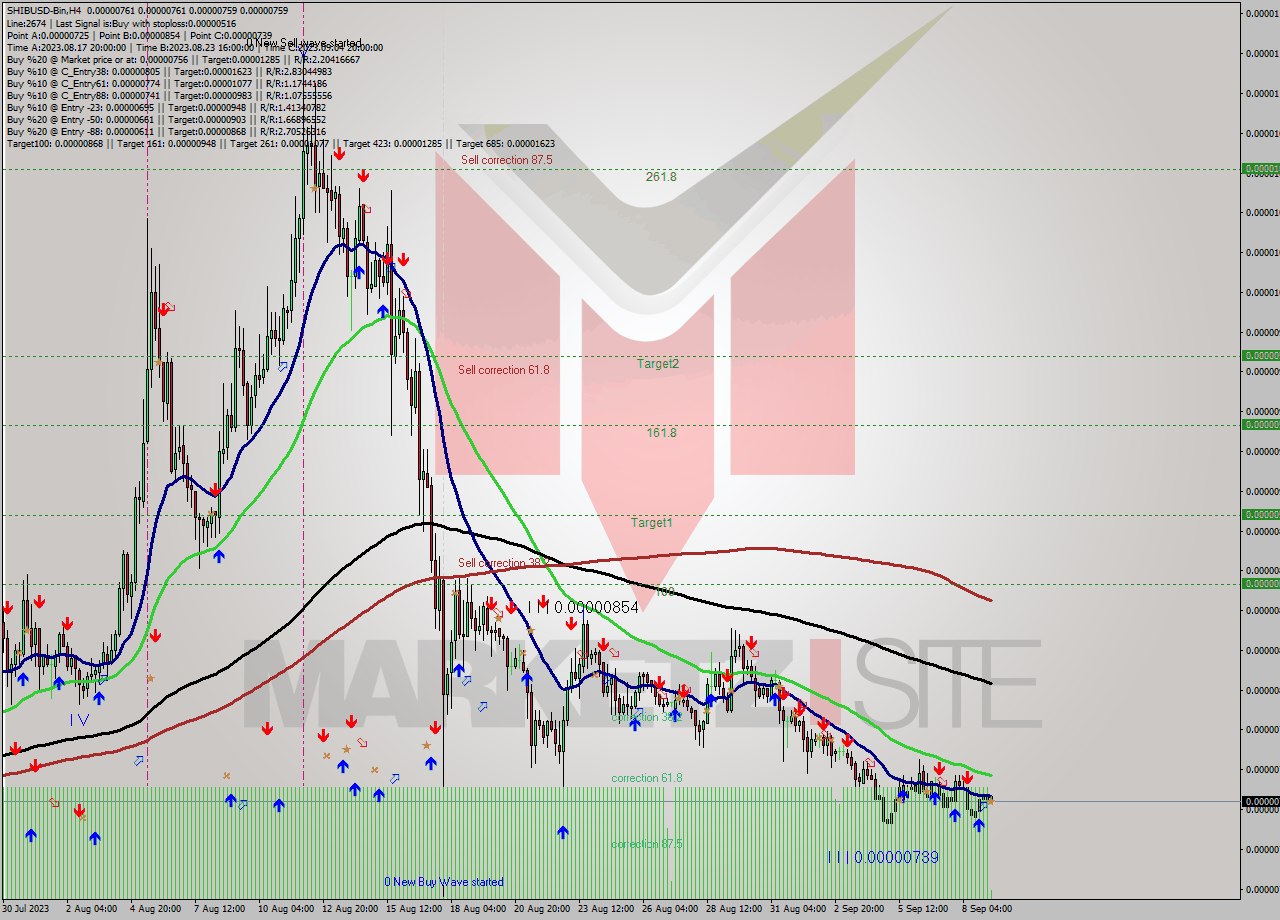 SHIBUSD-Bin MultiTimeframe analysis at date 2023.09.09 11:13