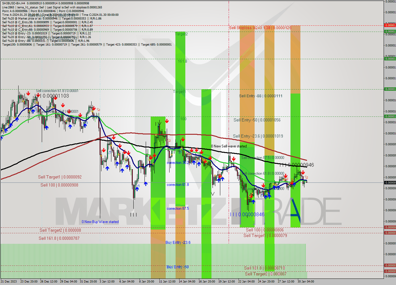 SHIBUSD-Bin MultiTimeframe analysis at date 2024.01.31 10:11