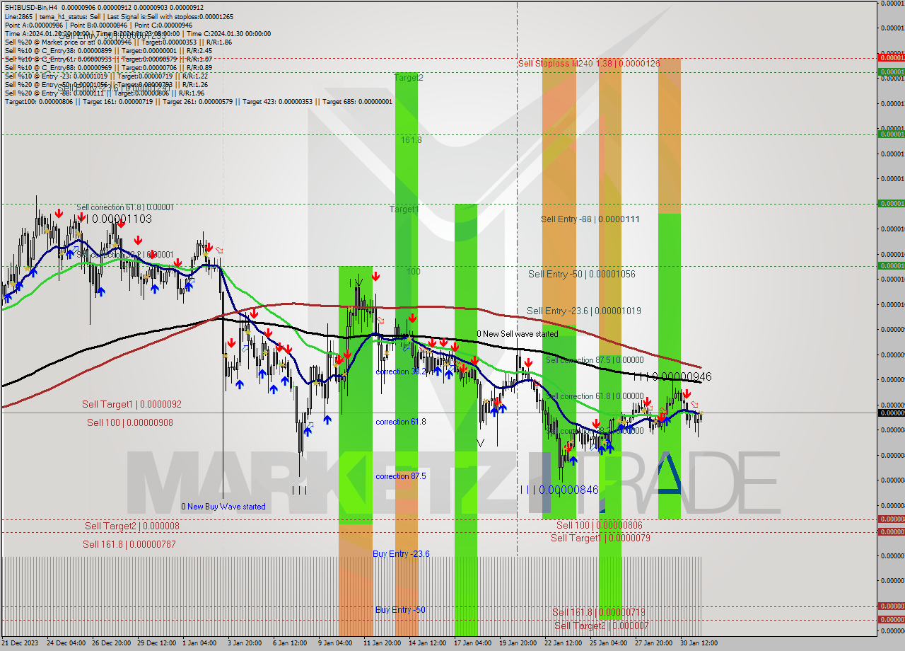 SHIBUSD-Bin MultiTimeframe analysis at date 2024.01.31 18:48