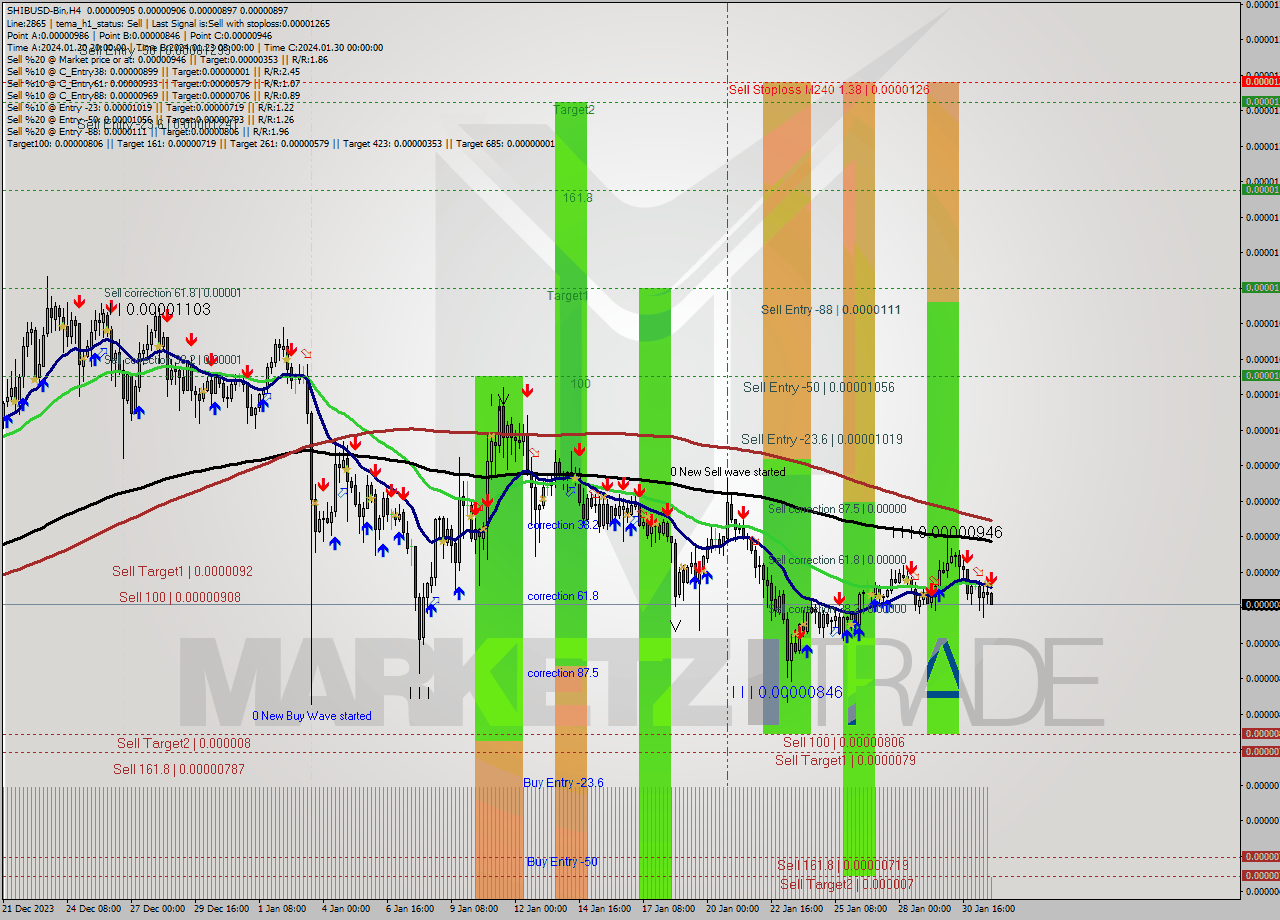 SHIBUSD-Bin MultiTimeframe analysis at date 2024.01.31 22:05