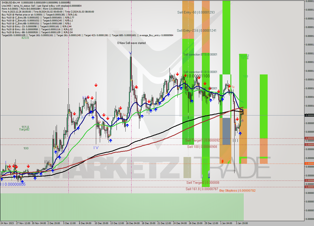 SHIBUSD-Bin MultiTimeframe analysis at date 2024.01.05 03:17