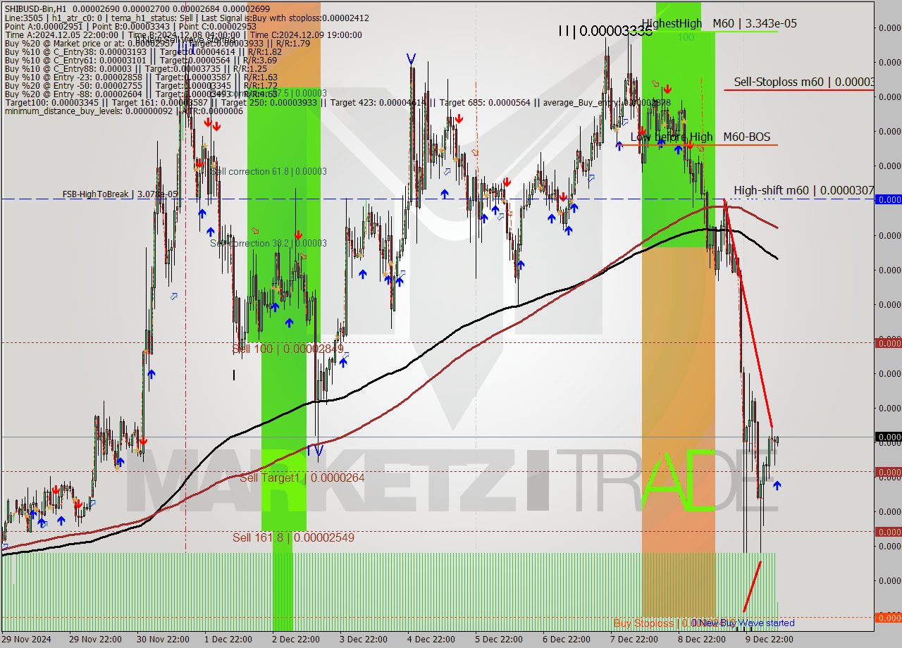 SHIBUSD-Bin MultiTimeframe analysis at date 2024.12.10 11:06