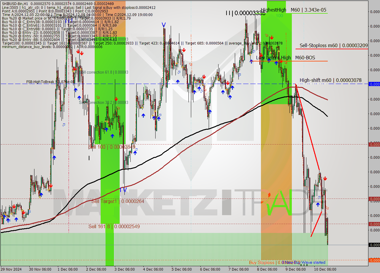SHIBUSD-Bin MultiTimeframe analysis at date 2024.12.10 19:41