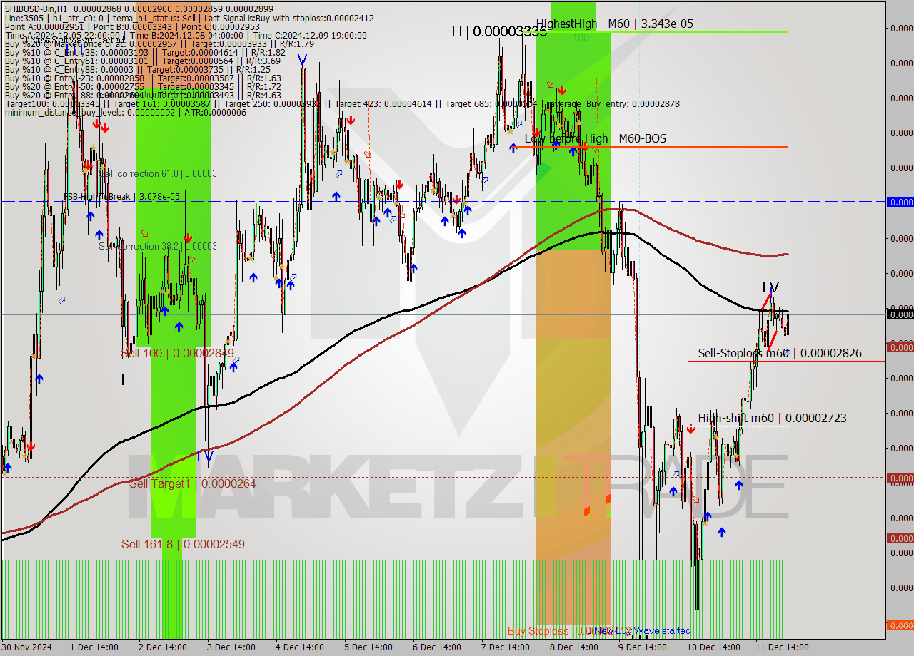 SHIBUSD-Bin MultiTimeframe analysis at date 2024.12.12 03:19