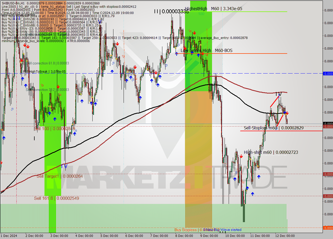 SHIBUSD-Bin MultiTimeframe analysis at date 2024.12.12 13:11