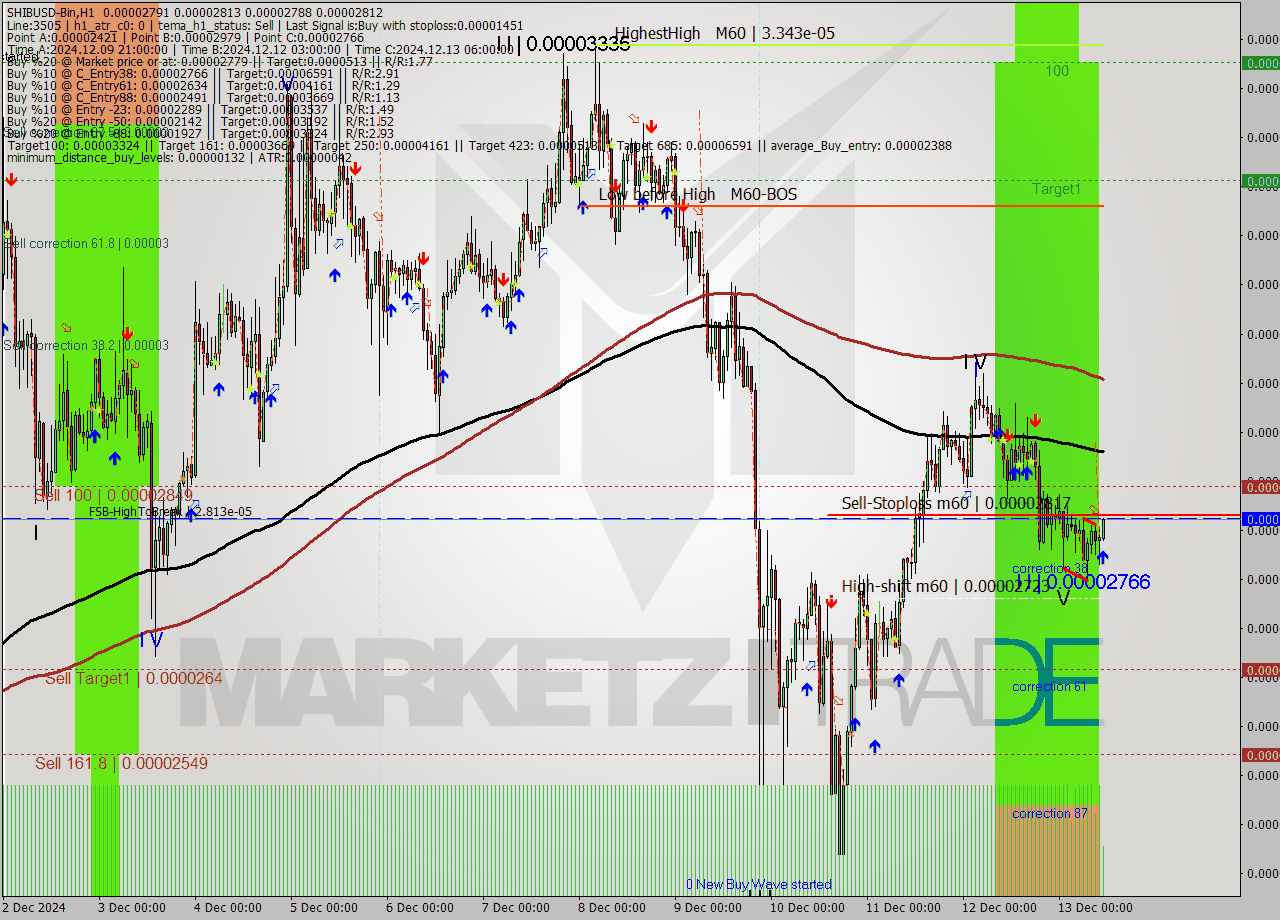 SHIBUSD-Bin MultiTimeframe analysis at date 2024.12.13 13:26