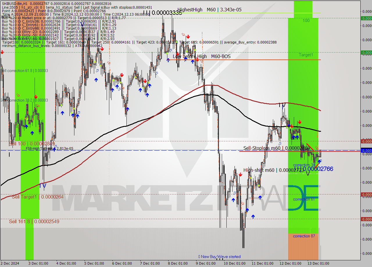 SHIBUSD-Bin MultiTimeframe analysis at date 2024.12.13 14:22