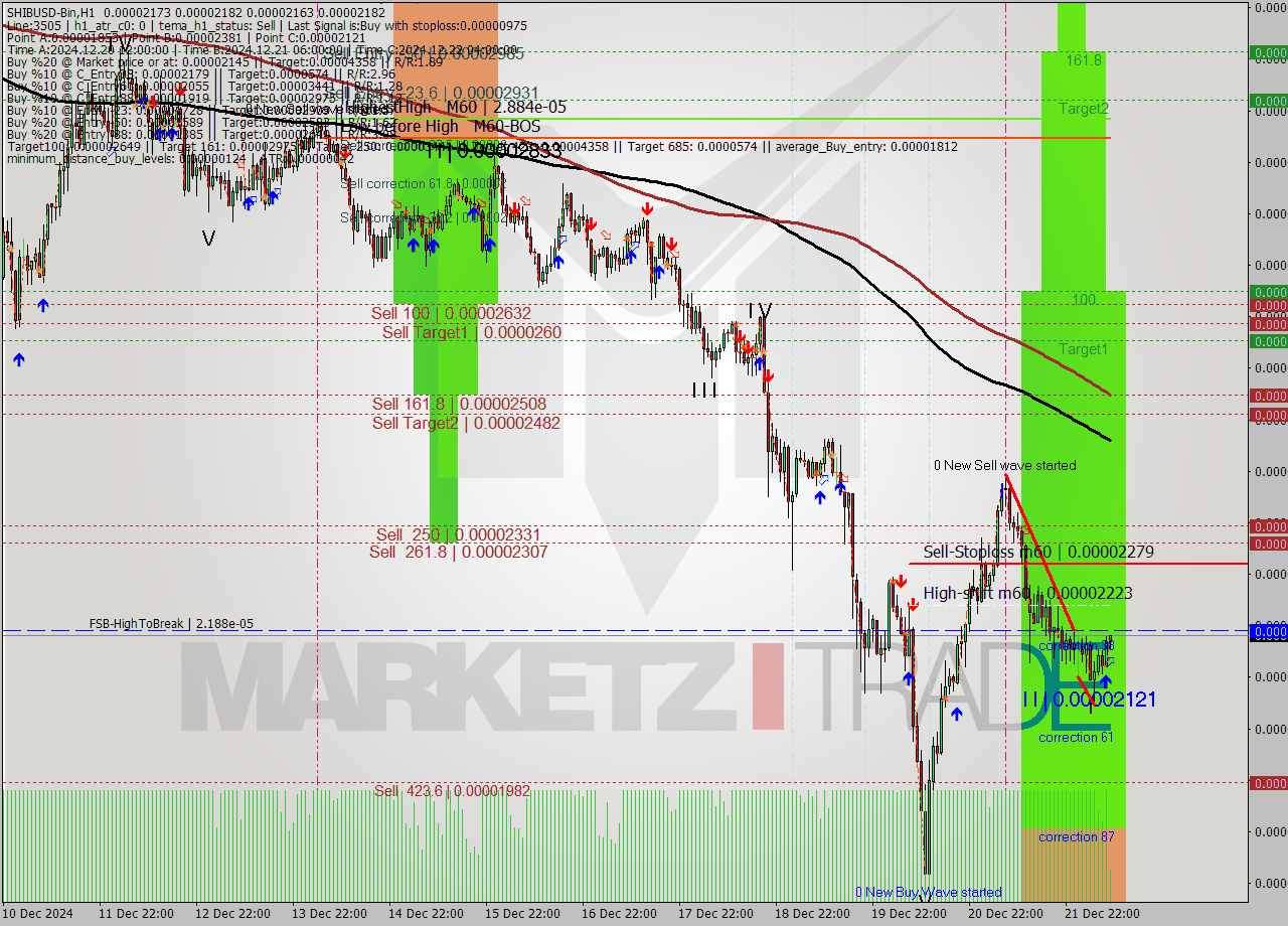 SHIBUSD-Bin MultiTimeframe analysis at date 2024.12.22 11:25