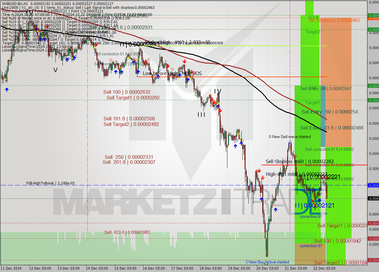 SHIBUSD-Bin MultiTimeframe analysis at date 2024.12.22 16:37