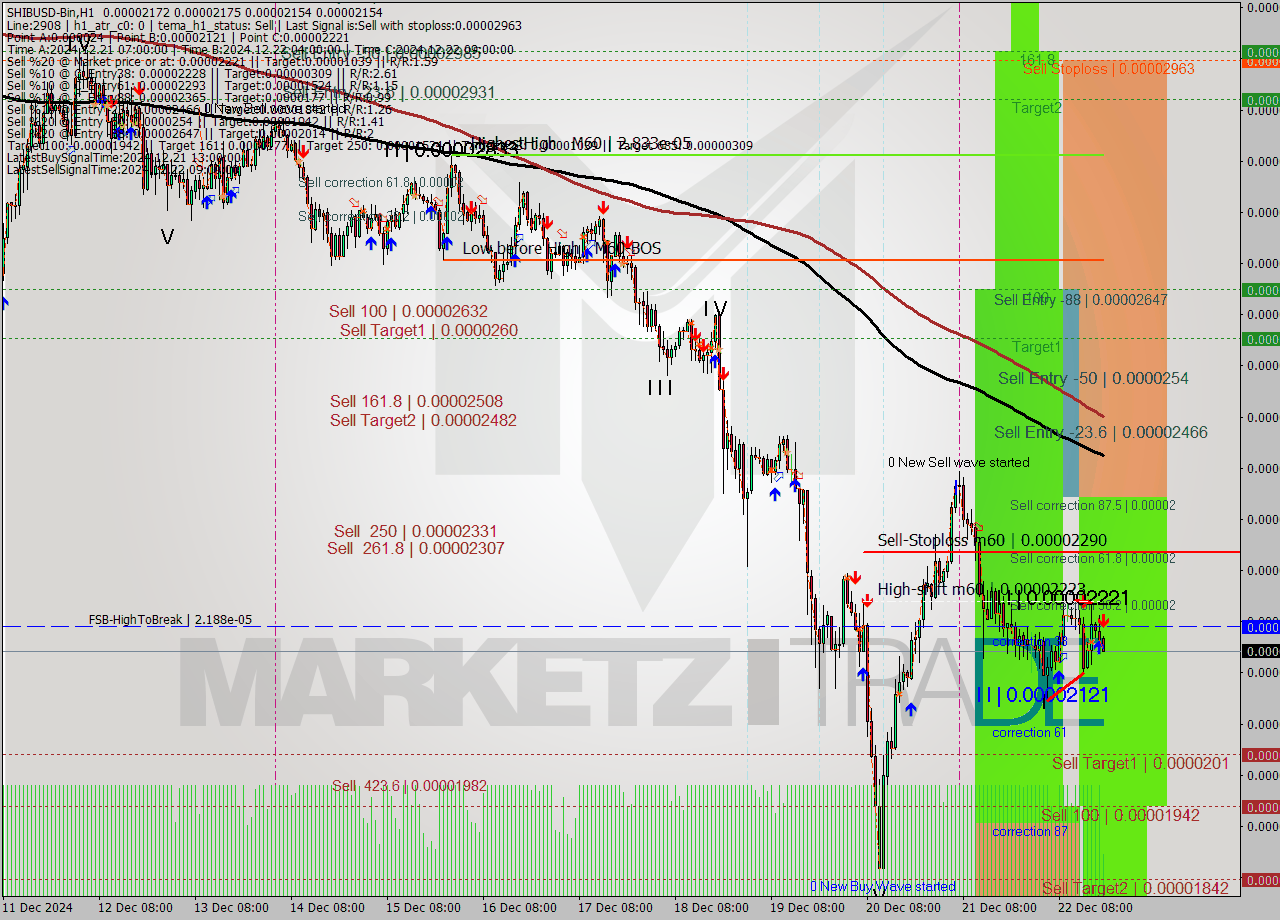 SHIBUSD-Bin MultiTimeframe analysis at date 2024.12.22 21:13