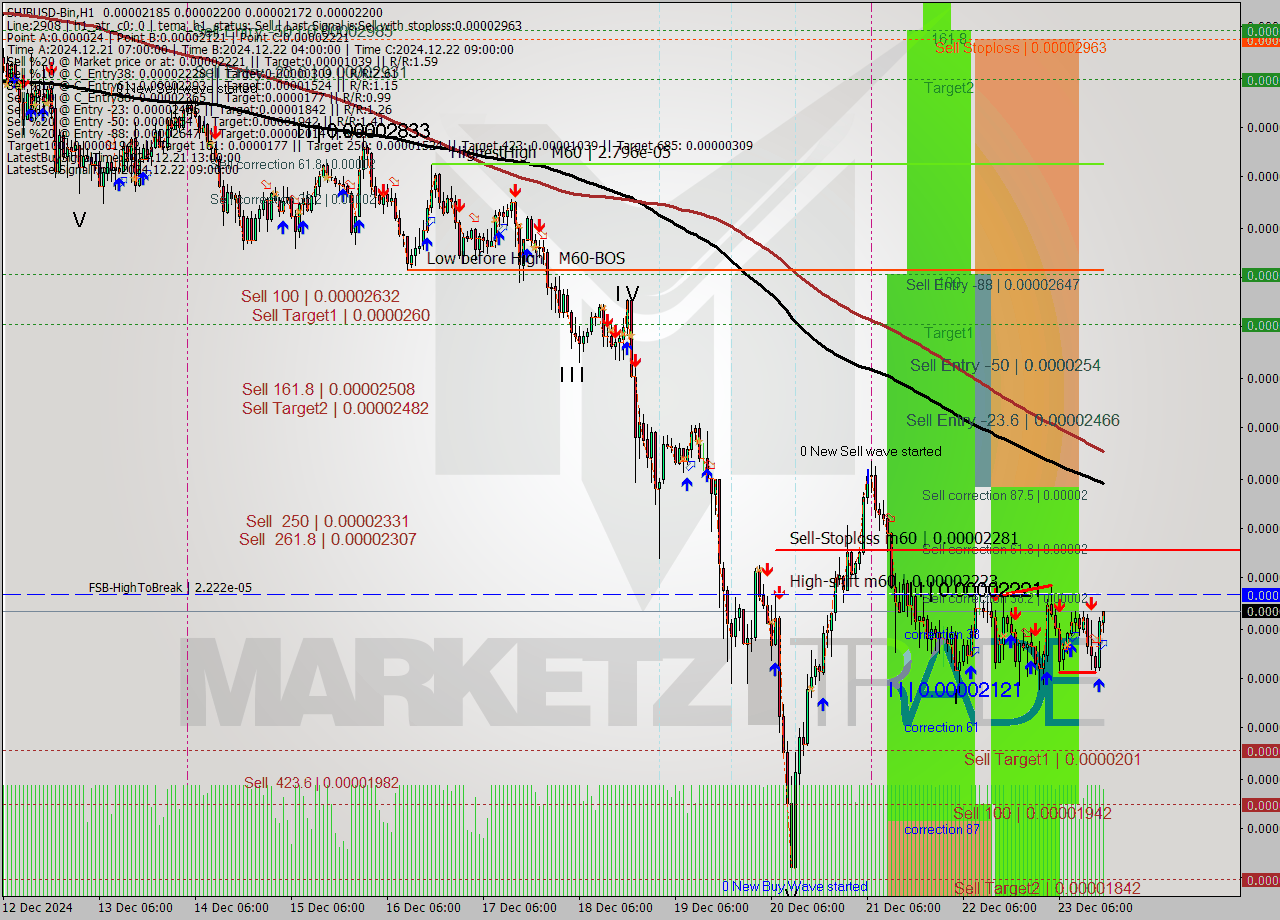 SHIBUSD-Bin MultiTimeframe analysis at date 2024.12.23 19:21