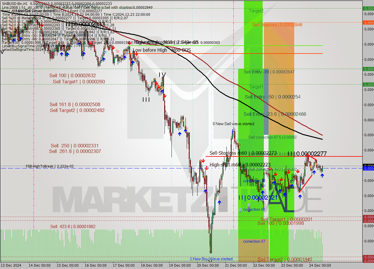 SHIBUSD-Bin MultiTimeframe analysis at date 2024.12.24 13:34