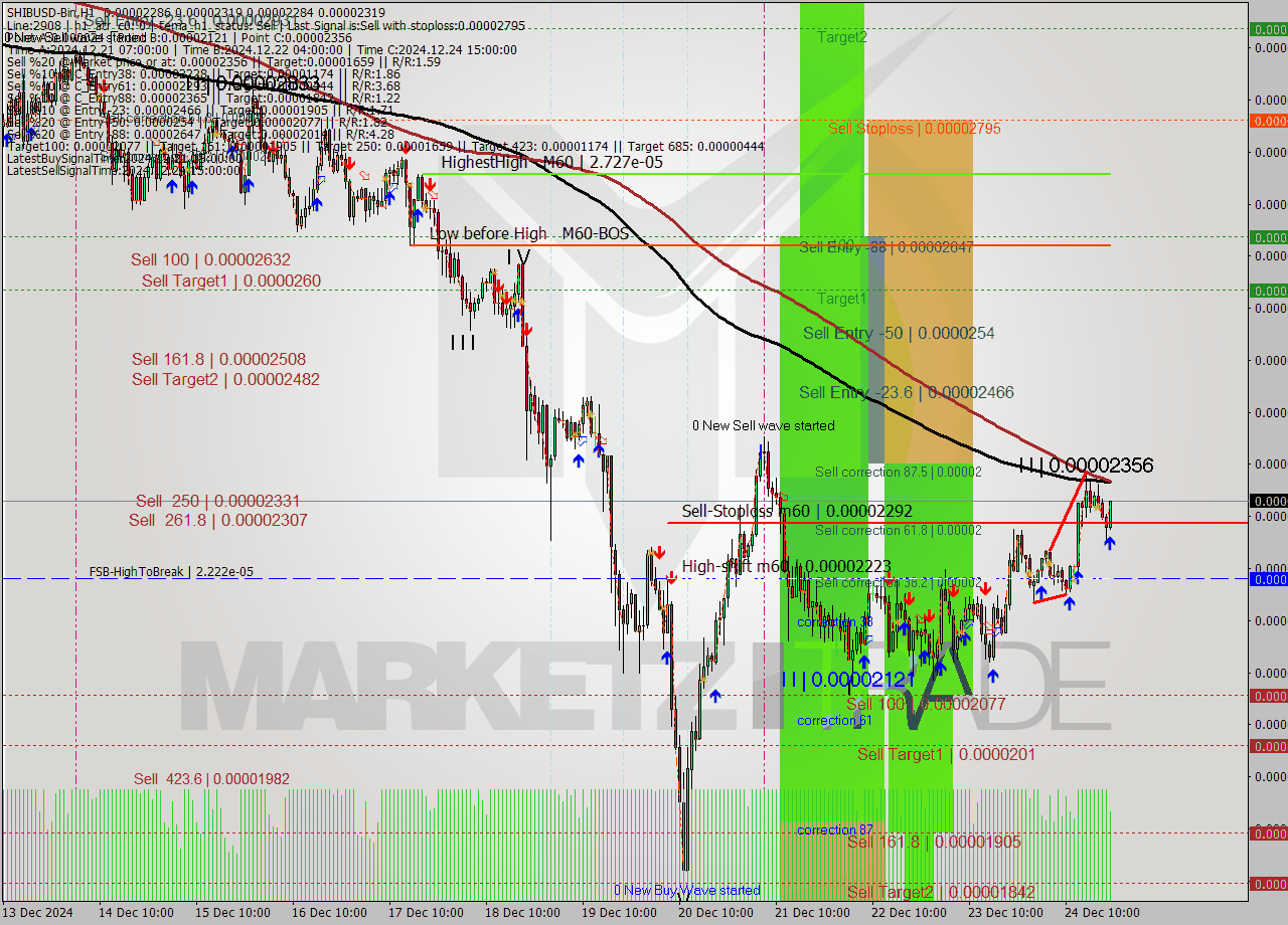 SHIBUSD-Bin MultiTimeframe analysis at date 2024.12.24 23:42