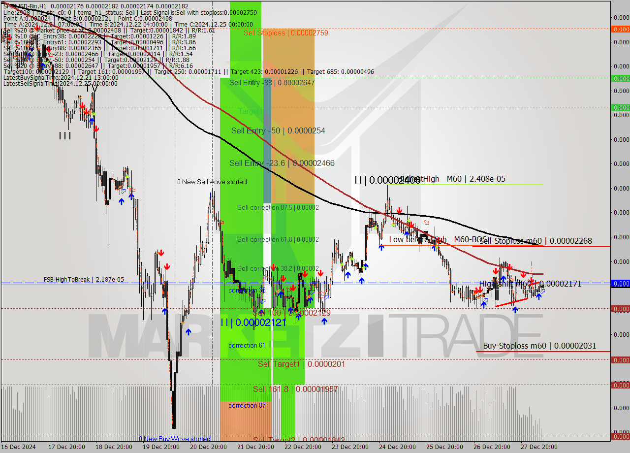 SHIBUSD-Bin MultiTimeframe analysis at date 2024.12.28 09:03