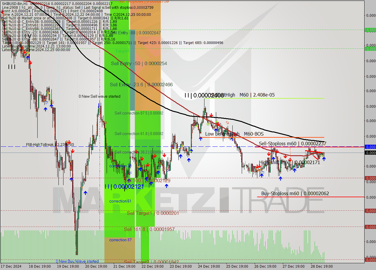 SHIBUSD-Bin MultiTimeframe analysis at date 2024.12.29 08:27