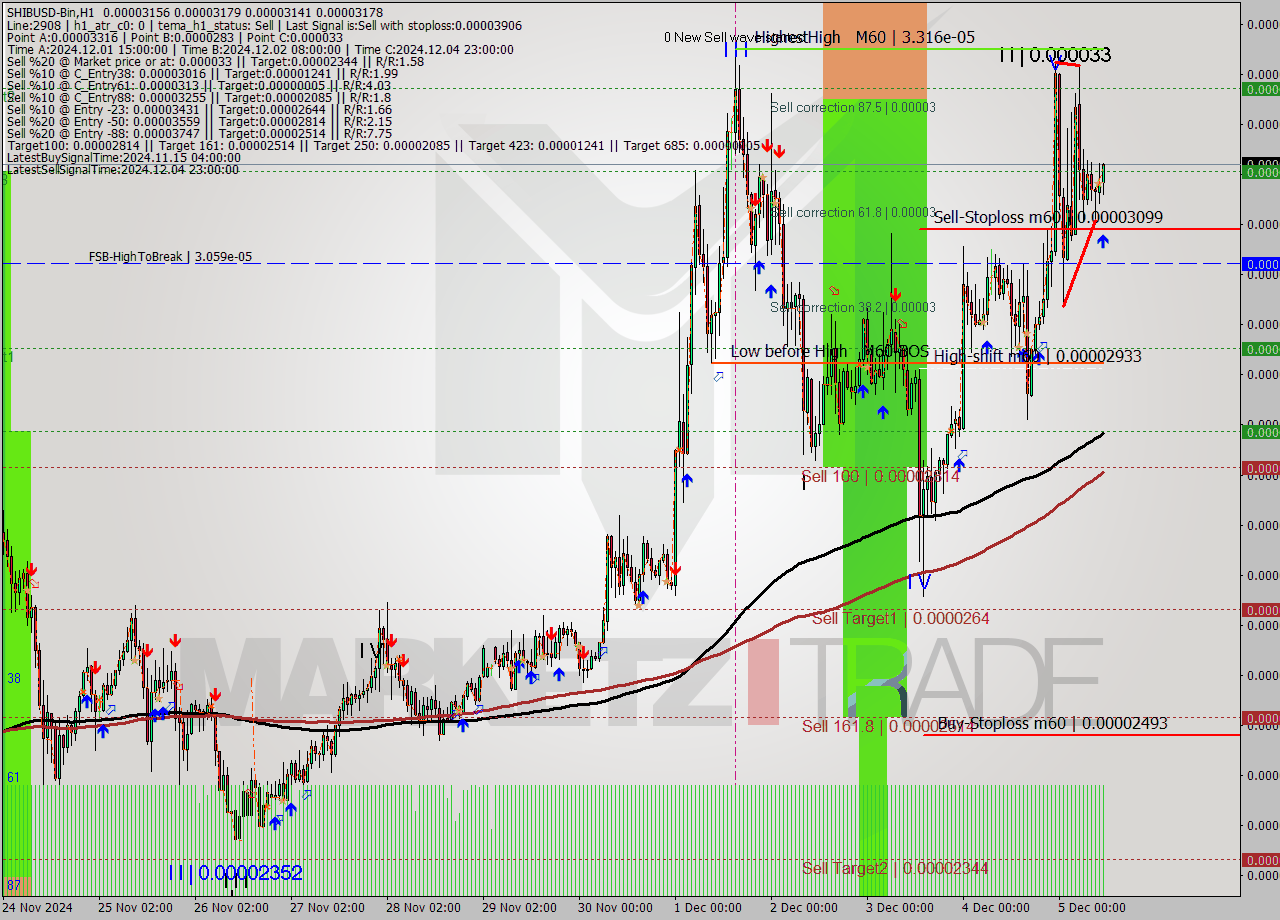 SHIBUSD-Bin MultiTimeframe analysis at date 2024.12.05 13:45