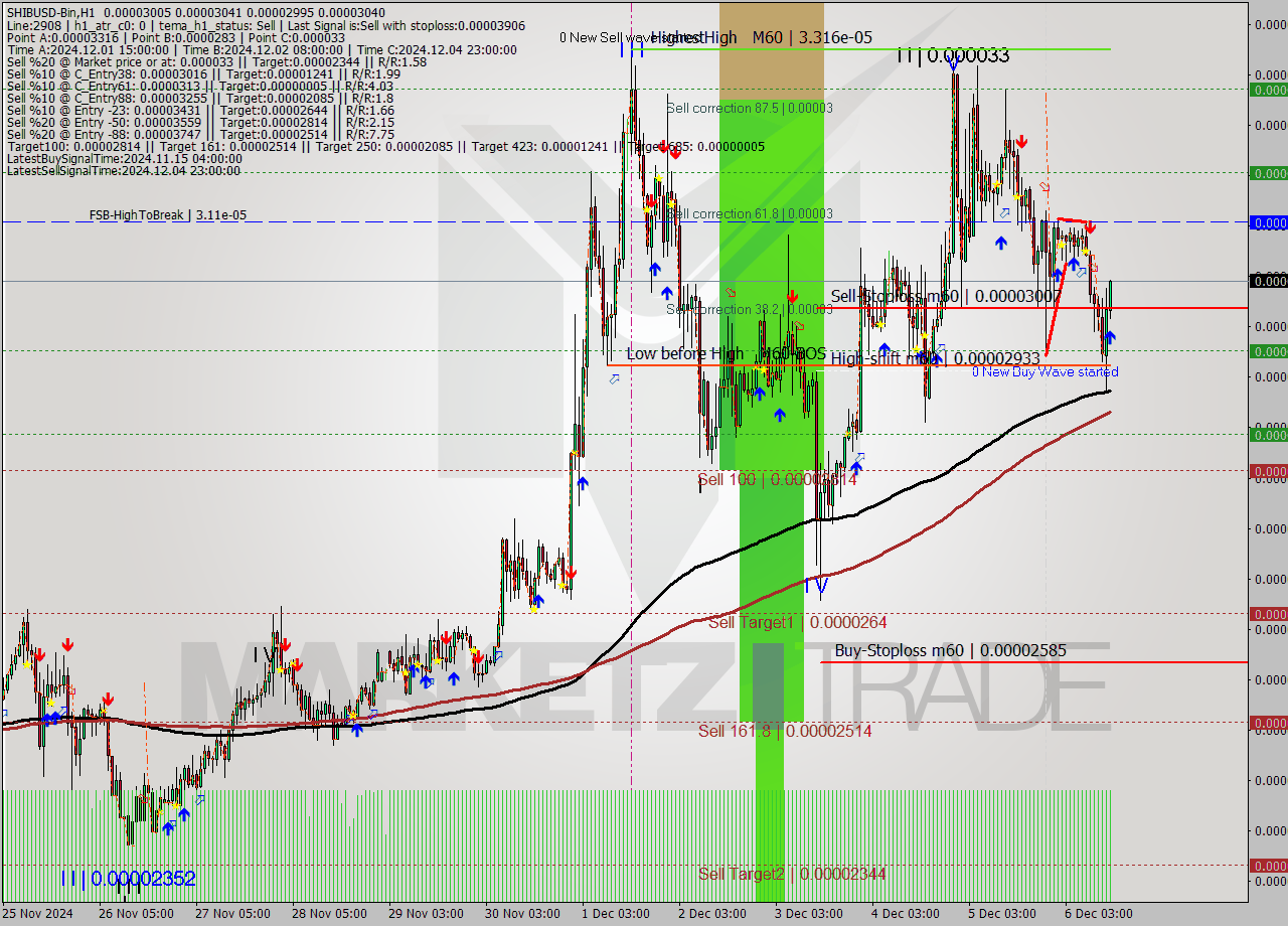 SHIBUSD-Bin MultiTimeframe analysis at date 2024.12.06 16:32