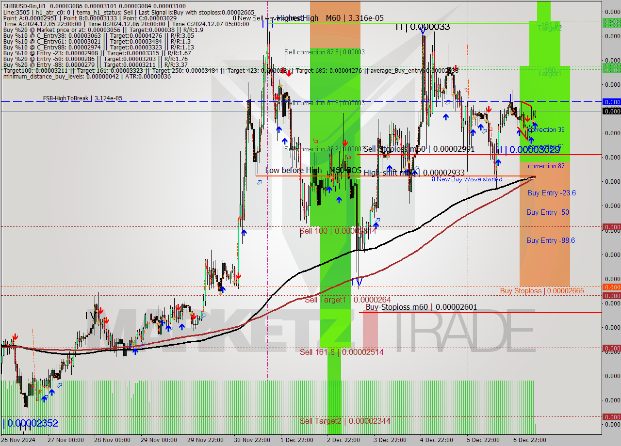 SHIBUSD-Bin MultiTimeframe analysis at date 2024.12.07 11:06