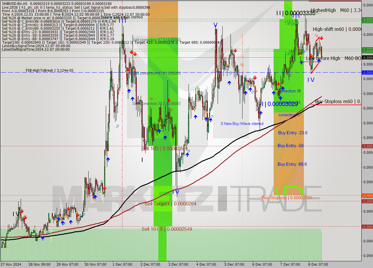 SHIBUSD-Bin MultiTimeframe analysis at date 2024.12.08 20:25