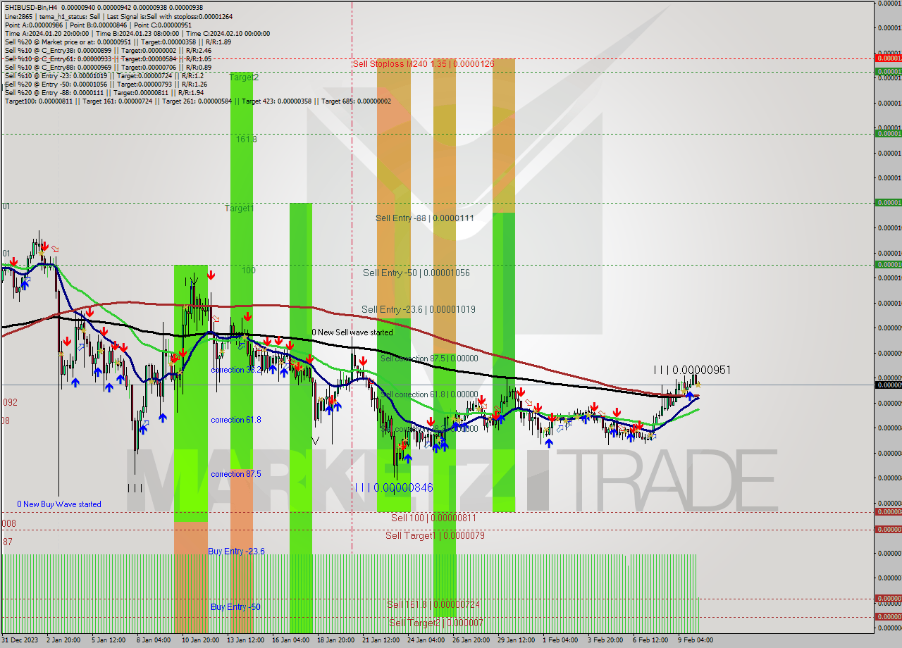 SHIBUSD-Bin MultiTimeframe analysis at date 2024.02.10 10:44